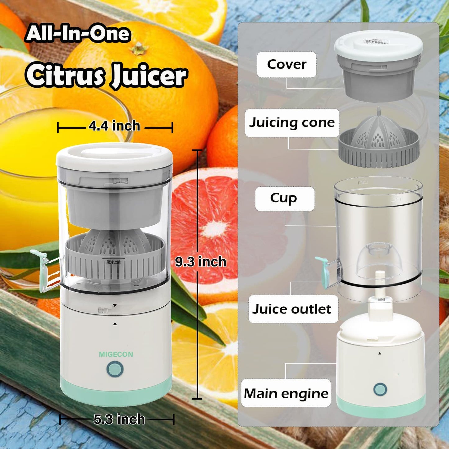 Wireless Portable Juicer Blender Electric Citrus Fruit Juicer USB Charging Electric Fruit Juicer