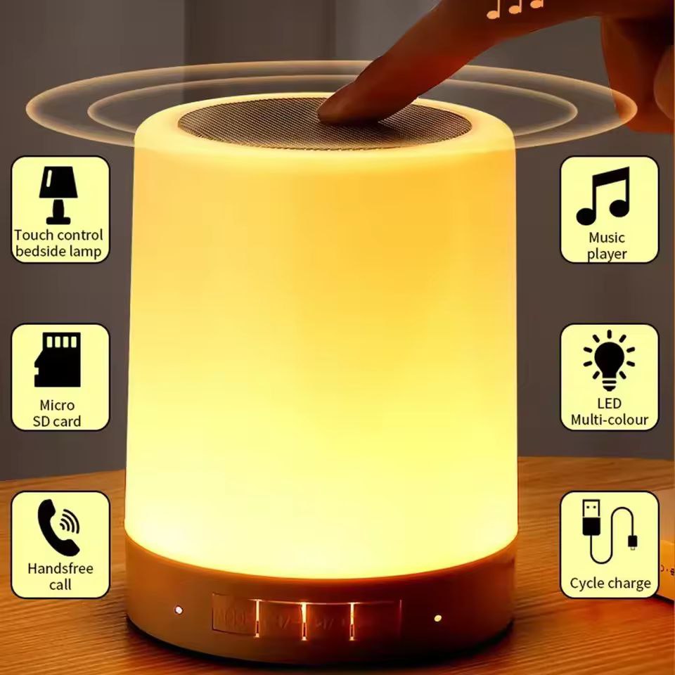 Mini Wireless Bluetooth Speaker With Colorful LED Touch Lights