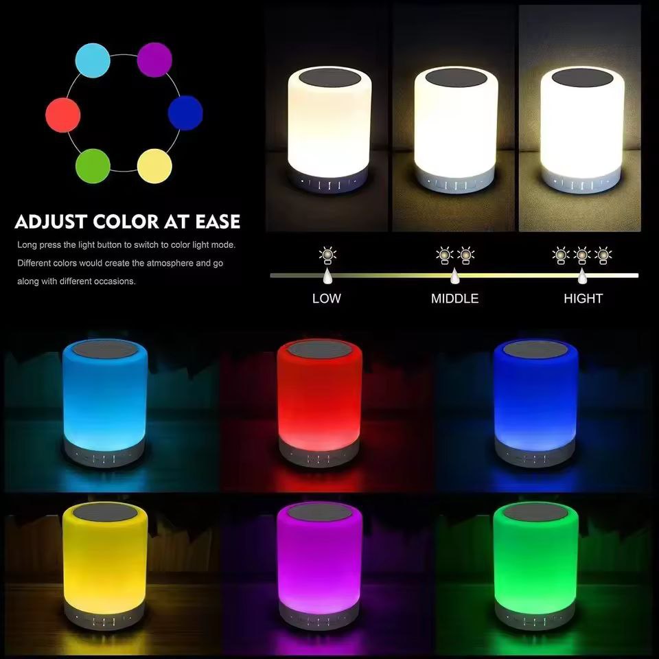 Mini Wireless Bluetooth Speaker With Colorful LED Touch Lights