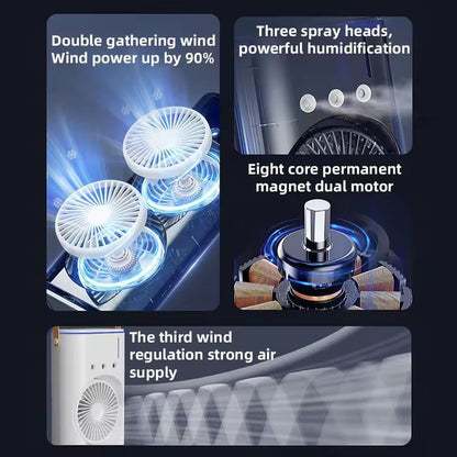 2025 New Oumffy 4000mAh Double Ended Air Mist Spray Cooler Fan